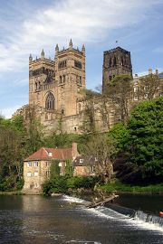 Durham Cathedral towers over the River Wear and is part of a World Heritage Site.