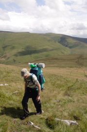 Climbing The Schil in the Cheviot Hills, before descending to Kirk Yetholm.