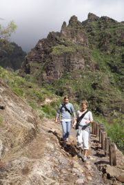 Walking through the deep and rugged Barranco del Infierno.